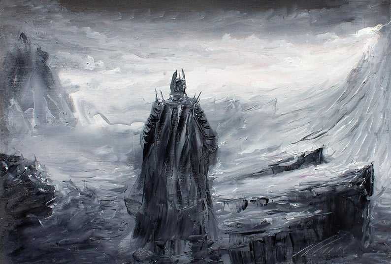 Black & White Sauron Canvas Print - GaleriFoton