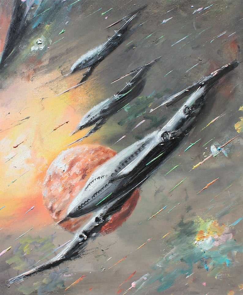 Spaceplane Oil Painting by Naci Caba - GaleriFoton