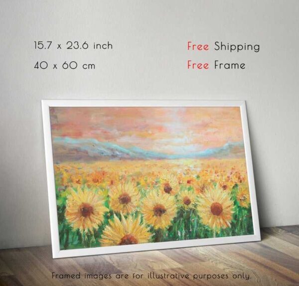 Original Sunflower Oil Painting - Floral Art - GaleriFoton