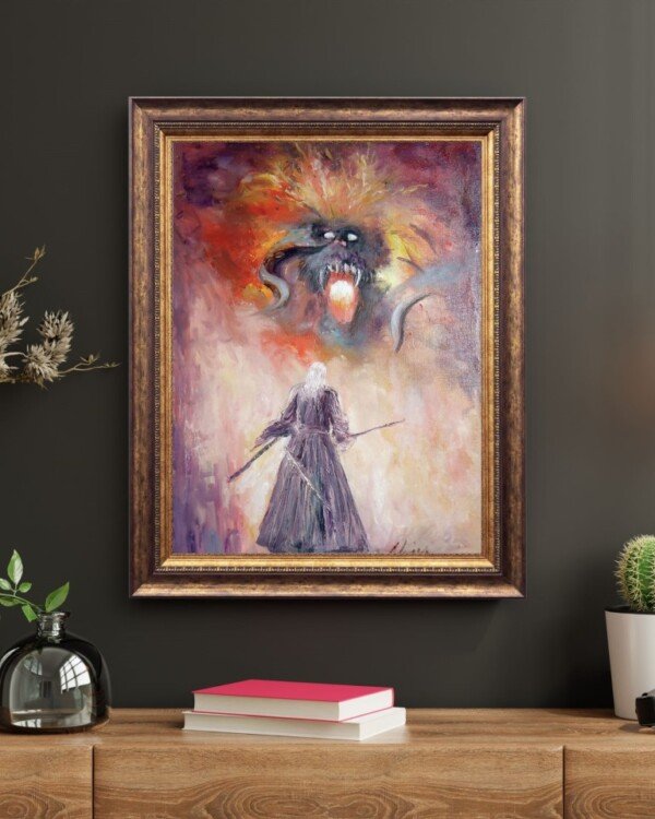 Balrog popular vs Gandalf Canvas Print, Middle Earth Print on Canvas by Naci Caba