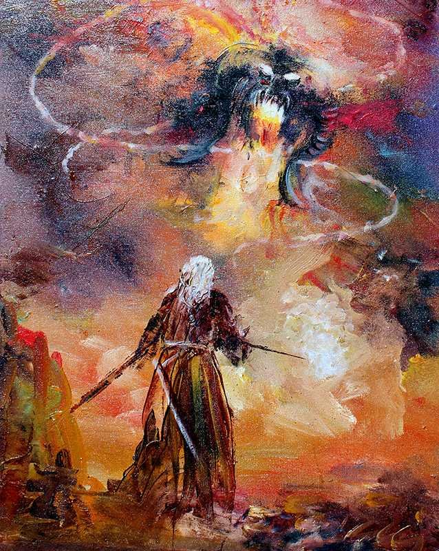You Shall Not Pass Gandalf vs Balrog LOTR Canvas Print - GaleriFoton
