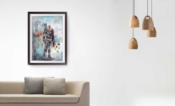 Geralt of Rivia Wall Art, The Witcher Handmade Oil Painting, The