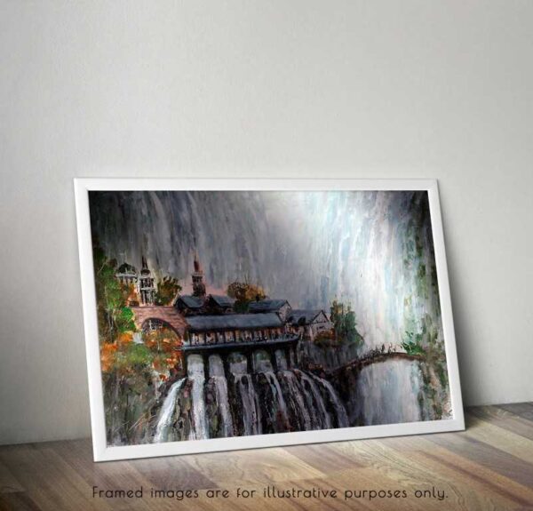 New Rivendell Painting Print Lord of The Rings LOTR Framed Canvas Wall Art  Print