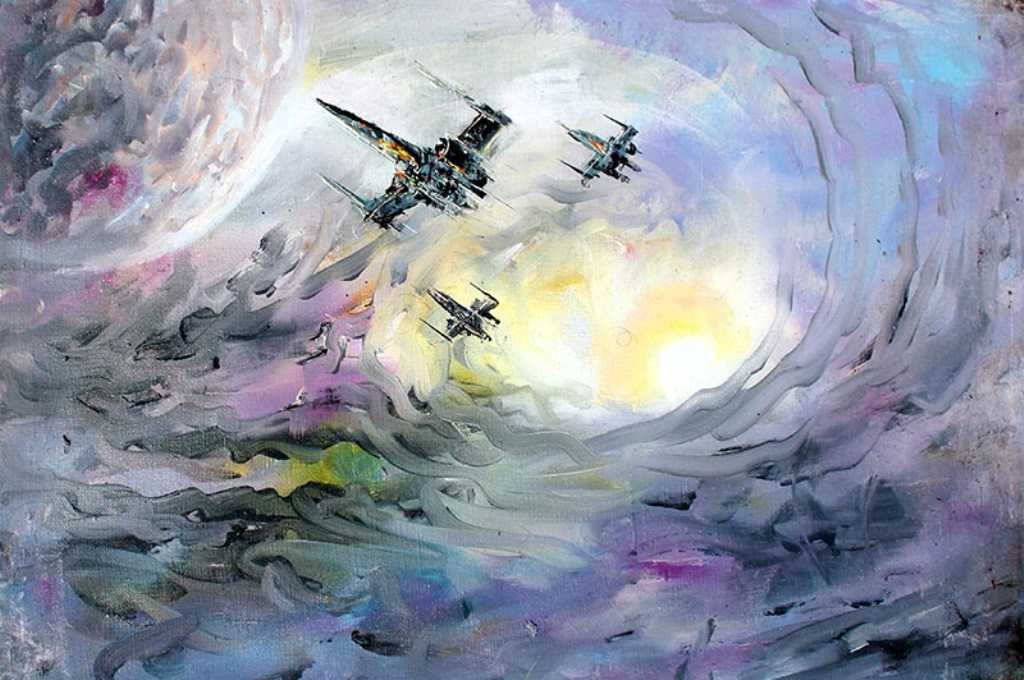 X-Wing Fighters Oil Painting Fan Art - GaleriFoton