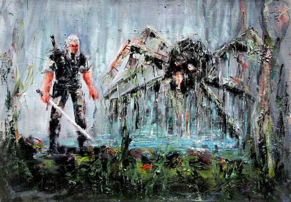 The Witcher, Oil Paint Design Canvas, Wall Art, Wall Decor