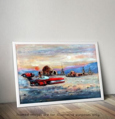 Star Wars Art Print, Luke Skywalker’s Landspeeder Print – Tatooine Canvas Print hot & Handmade Painting