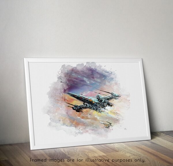 X-wing wall decor, Starfighter canvas, Space fighter print, X-wing canvas, Fantasy wall art, Movie wall decor, 2024 Interior design, X-wing art