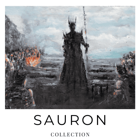 Oil painting of Sauron's unstoppable rise beginning by Naci Caba